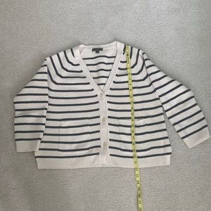 J. Crew Navy and White Striped Cardigan